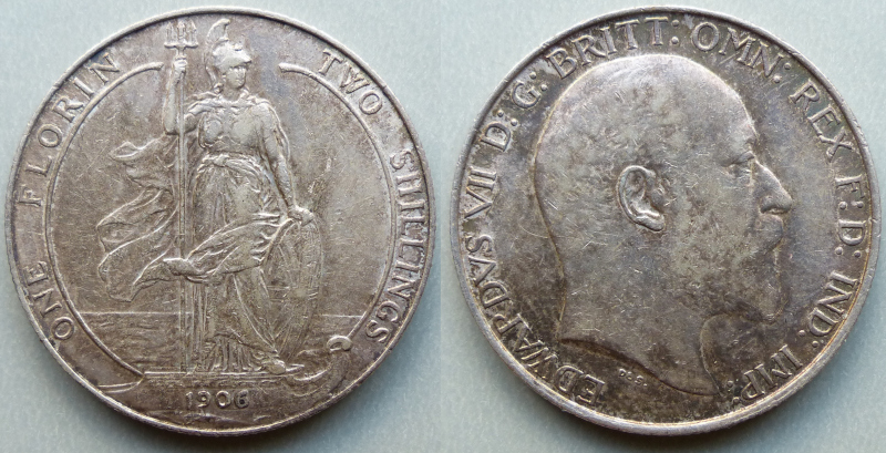 Edward VII 1906 Standing Britannia florin